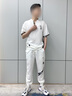 罗蒙（ROMON）中国风唐装短袖套装男士夏季汉服冰丝t恤宽松休闲长裤青年古装潮 2207白色套装 XL 约125-135斤 实拍图