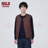 无印良品（MUJI）男式 便携式 无领羽绒背心 羽绒马甲马夹 AD0UGA3A 酒红色 XL（180/104A） 实拍图