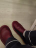 范米尼高档头层羊皮春秋包头内外真皮拖鞋男女四季室内家居家用防滑牛筋 538【枣红】显瘦版.内外真皮 37-38 码【26】内长24厘米 实拍图