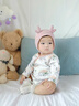 卡度熊（KADUXIONG）婴儿帽子春秋季宝宝可爱超萌秋冬婴幼儿护耳新生儿女宝宝胎帽男童 鹿角粉色(棉布内衬） 10个月-18个月（帽围45-49cm) 实拍图