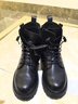 红蜻蜓7孔马丁靴女靴子女士厚底增高短筒朋克风皮靴女WTC340571B黑色37 实拍图