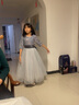 小咔衣浓儿童礼服公主裙花童婚纱小女孩生日主持人高端女童钢琴演出服秋季 灰色长款中袖01-C2 150 实拍图
