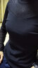 罗蒙（ROMON)长袖黑色t恤女春秋新款装薄款蕾丝修身型打底衫女内搭网纱紧身圆领小衫上衣 黑色 L 100-110斤 晒单实拍图