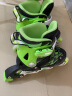 美洲狮（COUGAR）轮滑鞋儿童闪光溜冰鞋男女滑冰旱冰鞋女轮滑鞋男童 黑绿全闪套装 S(可调26-30码) 实拍图