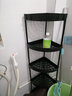 梵俪琳卫生间置物架家用落地多层墙角收纳神器三角架沐浴冲凉房浴室架子 雅典黑【升级加高款】 5层 37cm 实拍图