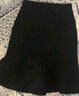 欧贝汐高腰鱼尾裙女新款港味春夏春秋冬季百搭半身裙女裙荷叶边裙 黑色 XL 实拍图