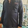 啄木鸟长袖T恤男春秋款翻领纯色男士衣服男装春装体恤打底衫 T102藏青常规 L /170 实拍图