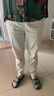 皮尔卡丹（pierre cardin）2025春夏新款纯棉长裤高腰直筒弹力中年老年女裤松紧腰运动休闲裤 米白色 3XL :建议125-138斤 实拍图