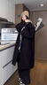 Shelley Jones假两件毛呢子大衣男中长款秋冬季新款可拆卸连帽宽松夹棉风衣外套 黑色 XL [建议140-165斤] 实拍图