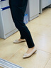 大东时尚浅口鞋女2025春季新款甜美风低跟方跟尖头蝴蝶结单鞋女鞋3049 米色 37 实拍图