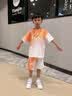 三叶豆【两件】男童夏季套装2026新款儿童运动服大童男孩t恤短裤夏装衣 X19-绿色 t恤+短裤 140 实拍图