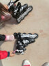 美洲狮（COUGAR） 溜冰鞋儿童套装 欧盟品质 轮滑鞋男女旱冰鞋可调 MZS835L闪电 黑白(不闪单鞋)选L成人可穿 M(可调31-36码) 实拍图