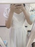 妙奕嘉连衣裙女裙子夏天女装2025新款夏季纯欲温柔白色连衣裙小个子长裙 V领雪纺收腰法式杏色裙【M】 实拍图