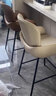 艾森朗特意式极简吧台椅家用岛台高脚椅吧凳轻奢高级感酒吧高椅子前台吧椅 米白色 坐高65cm 实拍图