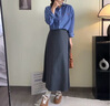 范思蓝恩高腰A字半身裙女加厚中长2024秋冬新款气质通勤14642 深灰色 M 实拍图