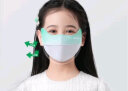 振德（ZHENDE）儿童防晒口罩防风防紫外线冰丝 夏天薄款透气面罩型护眼角渐变绿1只/袋 晒单实拍图