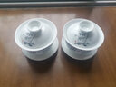 祥业梅兰竹菊盖碗白瓷三才碗三才杯茶具功夫泡茶碗手绘个人杯敬茶碗 盖碗-竹 实拍图