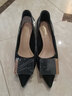 达芙妮高跟鞋女时尚优雅气质尖头细跟单鞋女套脚时装鞋女鞋子4622101040 黑色 35 实拍图