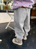 博睿恩（Pureborn）【加绒/加厚】男女宝宝长裤春秋季婴幼儿裤子保暖外出休闲裤百搭 麻灰（加绒） 100 实拍图