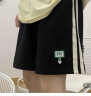 QGF运动短裤女夏季美式chic设计感宽松百搭小个子休闲五分阔腿裤子潮 黑色 2XL 实拍图