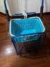 魔丽 多功能家用塑料篮子手提超市购物篮买菜便携篮药店专用 杂物厨房收纳筐篮 浅蓝色 中号34*24*19cm 实拍图