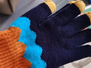 撞青春保暖手套女秋冬季加绒彩虹毛线手套男可爱学生韩版情侣女士手套 藏青色 均码 实拍图