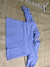 元乐申雪纺短袖衬衫女夏季薄款新款高级感法式V领中袖上衣 蓝色 6188 2XL 建议125-140斤 实拍图