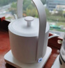小提 烧水壶茶壶电热水壶 日式设计提梁电水壶 家用办公茶室开水壶随手泡迷你壶304不锈钢节日送礼物品 0.6L 白色  第二代升级 实拍图