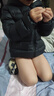 迷你巴拉儿童羽绒服男女童厚款保暖连帽棉服防风保暖羽绒外套【防水透湿】 黑色 120 实拍图