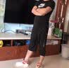 浩术冰丝高档七分裤男士印花宽松外穿7直筒短裤加肥加大码潮流7分裤 黑色+藏青【两件装】 2XL【建议135-150斤】 实拍图