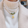 欧颜淡水珍珠项链女妈妈款母亲节生日礼物送妈妈实用高档50岁长辈婆婆 金镶玉福字珍珠项链(45cm) 实拍图