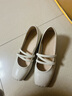 森达拾光芭蕾玛丽珍鞋春法式小皮鞋粗跟浅口单鞋女鞋ZTA26AQ4 米白 37 实拍图