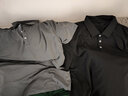 真维斯（Jeanswest）短袖t恤男夏季冰丝透气速干Polo领上衣大码青年港风复古宽松衣服 黑色(纯色) 3XL (建议175-195斤左右) 实拍图