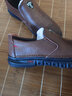【真牛皮+上线】戈耐休闲皮鞋男士乐福鞋一脚蹬懒人鞋低帮平底鞋防滑春夏透气中年老年人爸爸鞋百搭潮流男鞋 茶色【真皮+手工上线】软底软面 四季款 40码(250MM) 实拍图