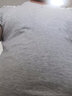 七匹狼（SEPTWOLVES）男士T恤男短袖纯棉V领夏季打底纯色全棉半袖内衣汗衫小白t恤夏装 V领2件装-【白色+浅灰】 XL (175) 推荐体重130-150斤 实拍图
