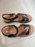 啄木鸟妈妈凉鞋真皮中老年50岁夏季新款女士软底女鞋中年平底老人防滑女 黑色 39 实拍图