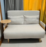 竹思乐沙发床可折叠两用单人多功能日式布艺懒人沙发午休午睡折叠床 边几款*1.2M乳胶米白棉麻 实拍图