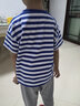 真维斯（Jeanswest）男童t恤短袖夏季新款儿童条纹海魂衫舒适夏装男孩夏天休闲上衣潮 蓝 J棒球运动 120 cm 实拍图