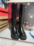 大东高筒骑士靴女2025年秋冬新款时尚百搭显瘦潮流粗跟长筒靴0703 黑色(绒里） 35 实拍图