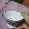 半物生活 日式饭碗 家用陶瓷碗汤碗小面碗斗笠碗防烫高脚碗 创意早餐麦片碗甜品碗喇叭碗釉下彩手绘碗餐具 5寸高脚碗-波浪款 实拍图