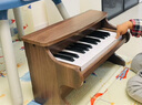 RICZAC德国木质小钢琴儿童电子琴初学女孩宝宝婴儿幼儿男孩音乐玩具礼物 胡桃木色【木质钢琴+乐谱琴贴】 实拍图