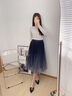 EP雅莹[星空纱裙]女装 高腰流光纱裙半身裙秋装商场同款3499Z 灰色 M 实拍图