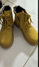 JEEP吉普童鞋儿童大黄靴子春秋款中大童皮靴工装靴儿童马丁靴 土黄29 实拍图