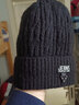 向野毛线帽子男冬季骑行骑车防风防寒保暖针织冬帽护耳围脖套头帽套装 黑色(帽子+围脖)加绒加厚 实拍图