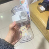 迪乐贝尔吸管杯儿童水杯幼儿园学生水壶女tritan塑料水杯斜挎便携可爱杯子 白色- 400ml 实拍图