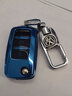 创勋（CHUANGXUN）适用大众钥匙套速腾帕萨特polo包蔚领桑塔纳途观朗逸宝来捷达扣 大众折叠A款【宝石蓝】+【金属扣 . 实拍图