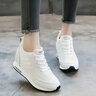 莱然休闲内增高女鞋子牛皮厚底运动10cm小白鞋透气单鞋2025春秋新款 白色单鞋A95 35 实拍图