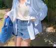 真维斯（Jeanswest）衬衫女装2026春夏新款美拉蓝穿搭夏季薄款微透衬衣女士长袖外套女 蓝色 纯色 M 【亲肤面料 柔软舒适】 实拍图