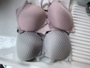 倩嫚断码清尾货】哺乳内衣纯棉薄款孕妇文胸大码产后喂奶防下垂聚拢 【升级款】灰+紫(前开扣2件装) XXL(90/40) 实拍图