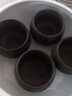 水墨紫砂陶瓷功夫小茶杯套装茶碗品茗杯建单茶具紫砂斗笠主人茶盏 6个单字礼盒装(中国红)特惠款 实拍图